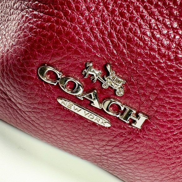 Coach Phoebe Shoulder Bag Pebble Leather in Magenta Red - Picture 7 of 16